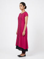 Magenta Ethnic Print Relaxed Fit Kurti