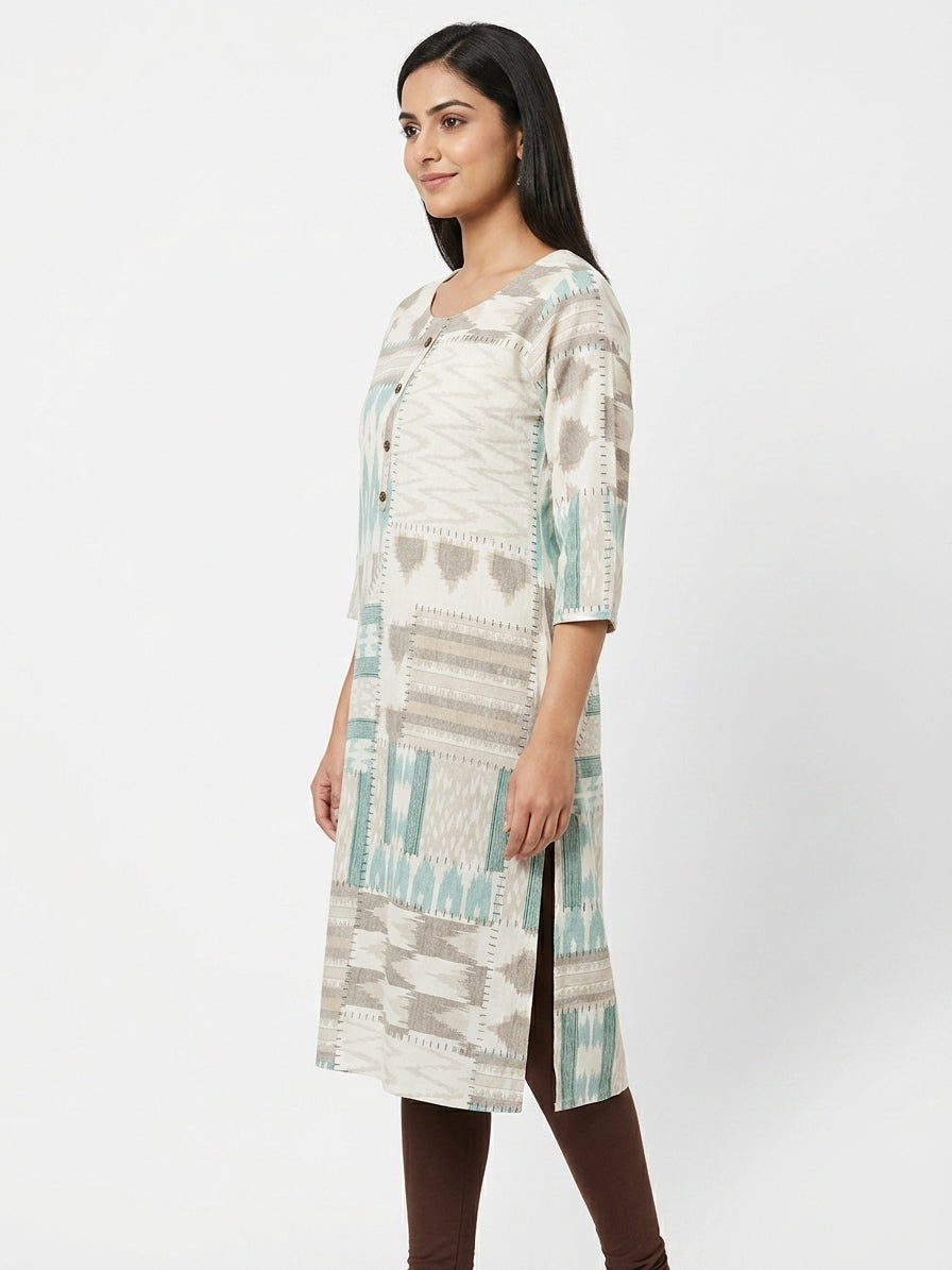 Multi Ethnic Print Regular Fit Kurti
