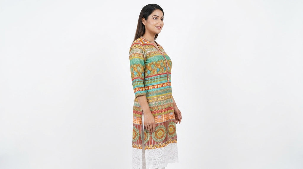 Vibrant Multi-Color Ethnic Print Kurti