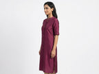Women's Wine Solid Straight Kurti