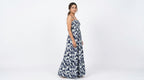 Women's Multi Printed Strapless Flared Maxi Dress