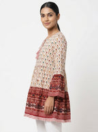Multi-Color Ethnic Printed Flared Kurti