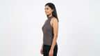 Charcoal Textured Halter Neck Knit Top
