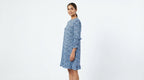 Sky Blue Abstract Print A-line Dress