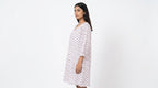 Women's White Striped Relaxed Fit Kurti