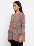 Women's Multi-Color Ethnic Print Tunic Top