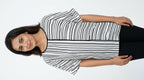 Black and White Striped Relaxed Fit Top