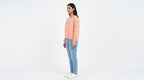 Peach Graphic Print Oversized Sweatshirt