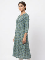 Multi-Color Ethnic Print Cotton Kurti
