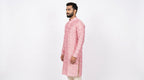 Pink Polka Dot Silk Kurta