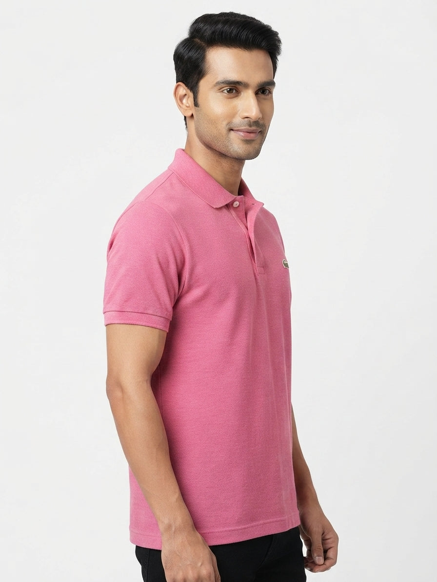 Pink Solid Polo T-Shirt