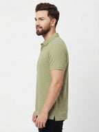 Olive Self-Design Polo T-Shirt