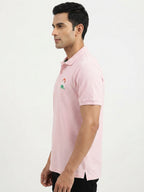 Pink Solid Regular Fit Polo T-Shirt