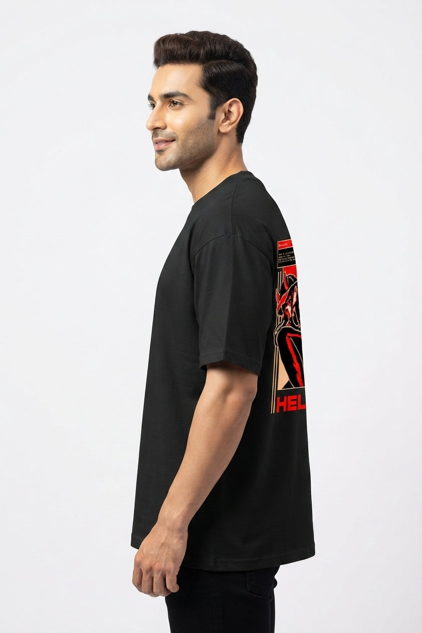 Hell Girl Black Oversized Tee