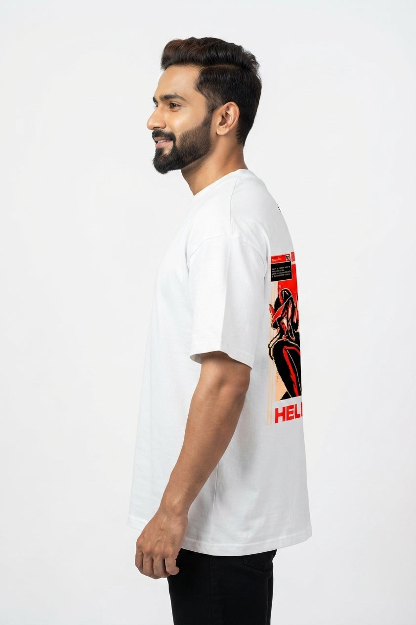 Hell Girl White Oversized Tee