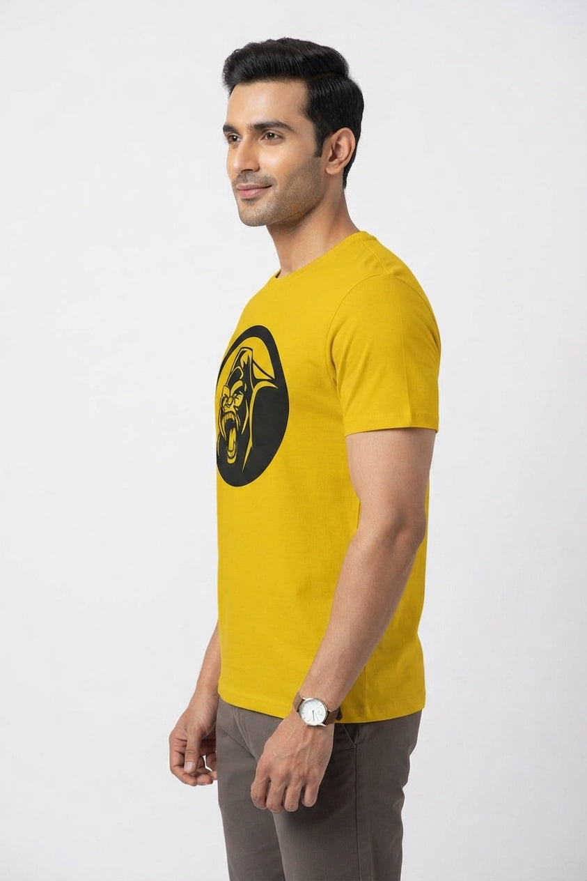 Angry Gorilla Graphic Printed Yellow Tshirt