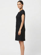 Black Embellished Short Sleeve Dress