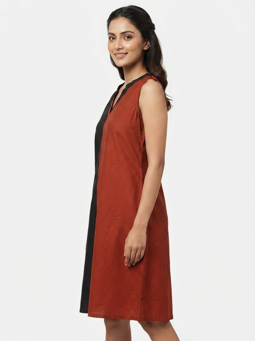 Women's Multi Color Block Sleeveless Dress