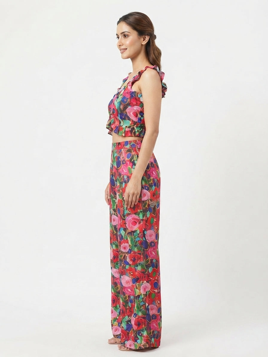 Multi-Color Floral Printed Co-ord Set