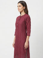 Maroon Printed Cotton Kurti