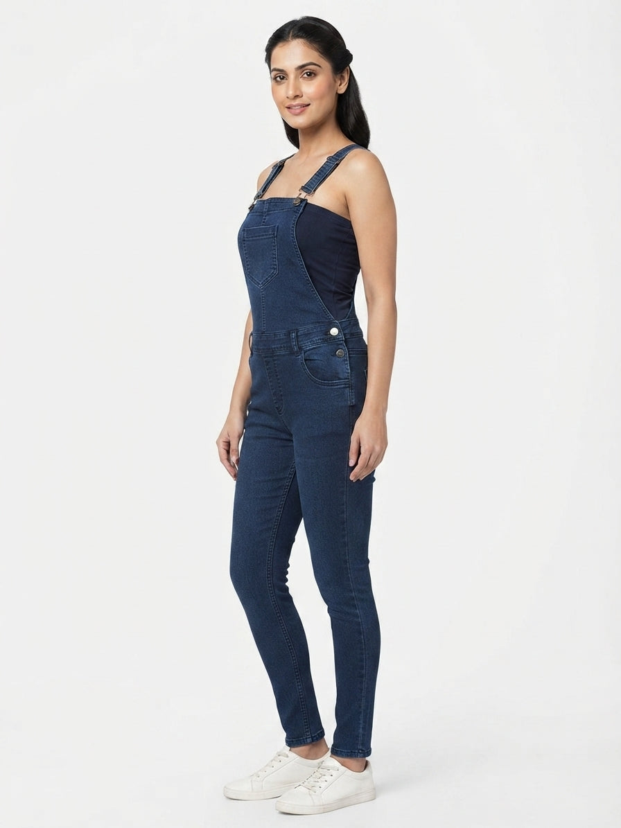Dark Blue Denim Jumpsuit