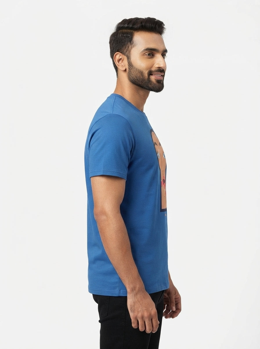 Scandal through the Keyhole - Blue Casual printed tee