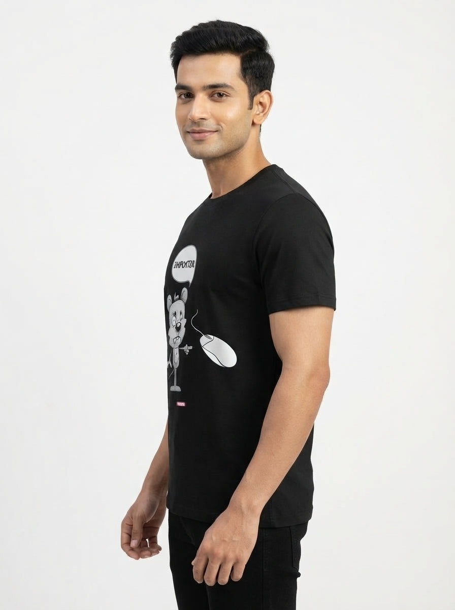 Imposter - Quirky Graphic T-Shirt Black Color