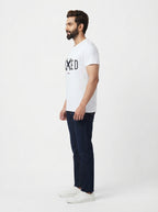 Fixed - White Tee with 3D illusion Casual round neck tshirt