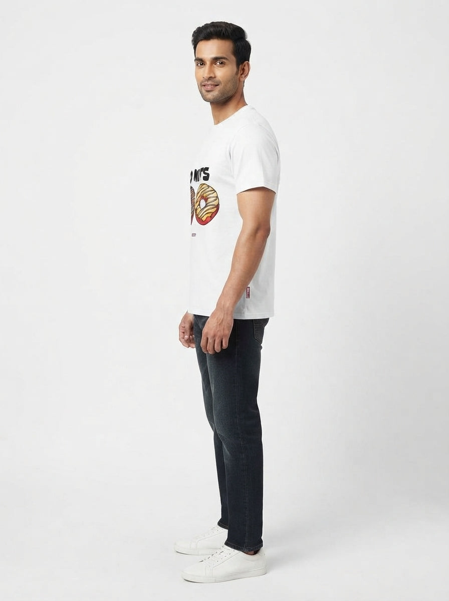 Do (Two) Nuts - Quirky Graphic T-Shirt White Color