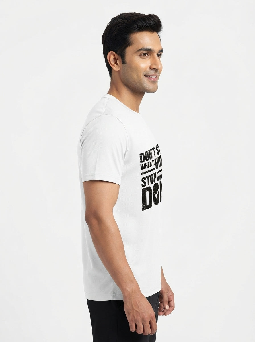 Don't Stop White Dry-Fit T-Shirt