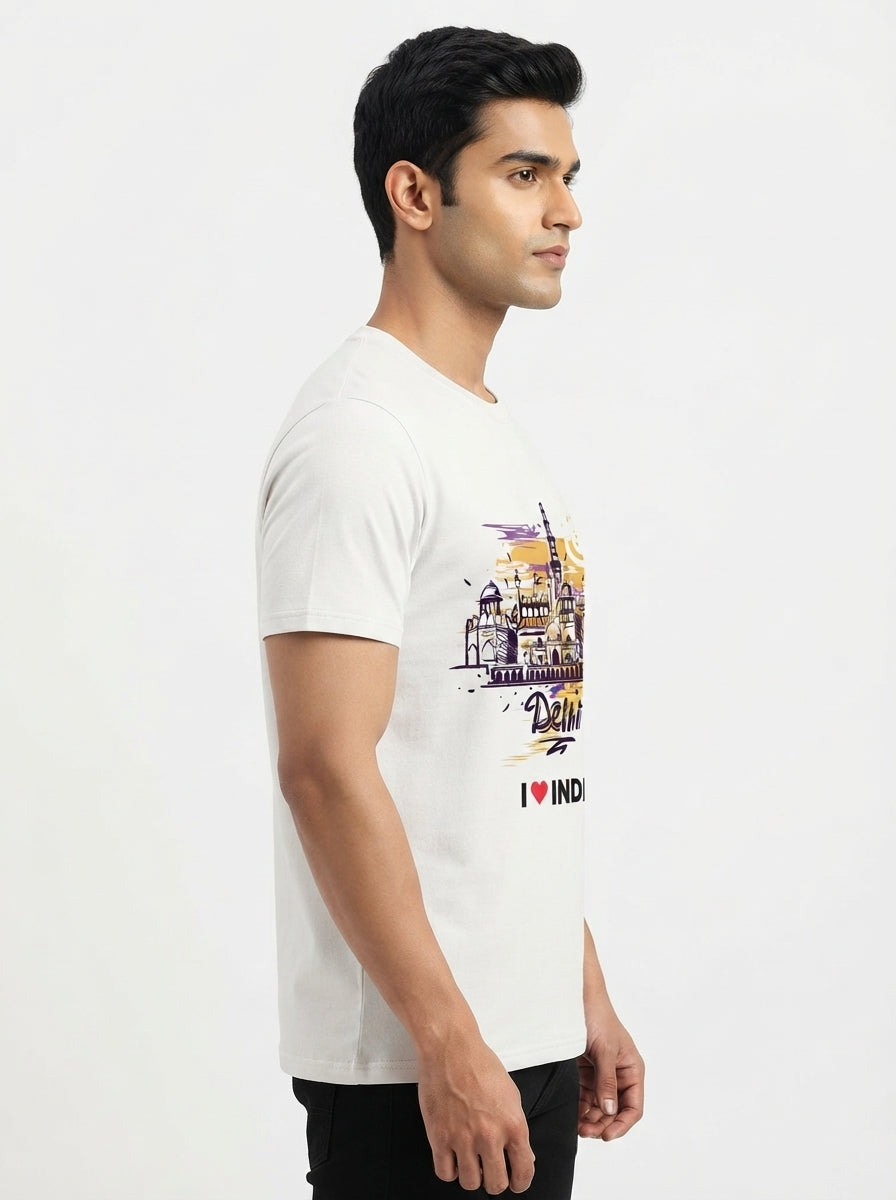 Delhi - Styched in India Graphic T-Shirt White Color