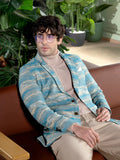Campus Sutra Tailored Gradient-Strokes Jacquard Blazer
