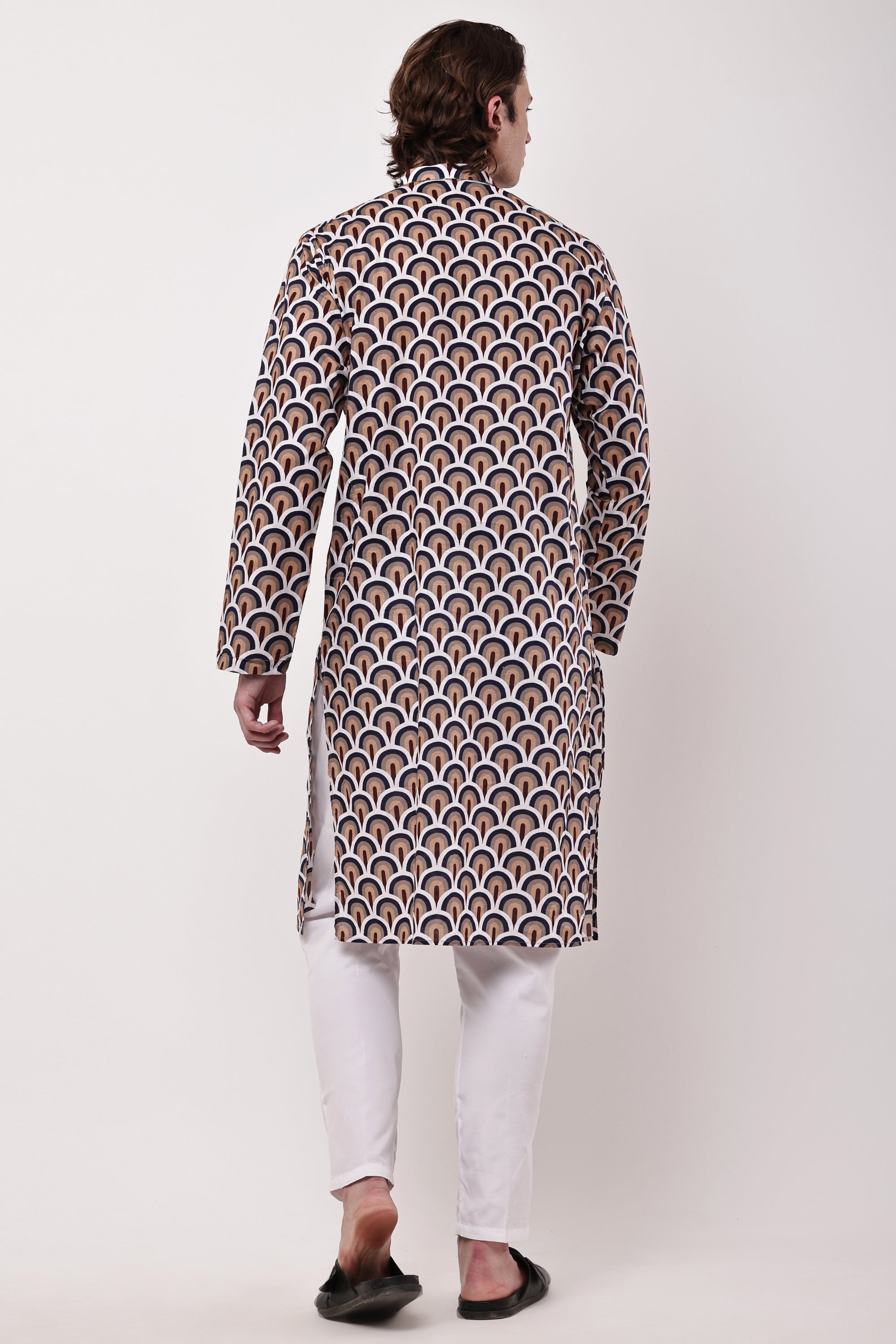 Samayanusar Men Geometric Printed Kurta Set