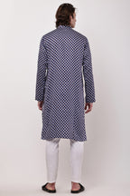 Samayanusar Men Geometric Printed Straight Kurta Set