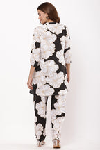 Samayanusar Women Black & White Floral Printed Co-ord Set