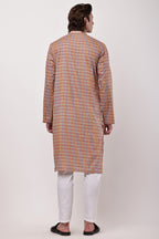 Samayanusar Men Geometric Print Straight Kurta Set