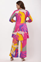 Samayanusar Abstract Bloom A-Line Kurta with Trousers