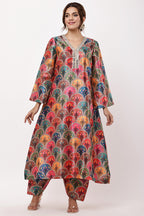 Samayanusar Women Multicoloured Ethnic Motifs Kurta Set