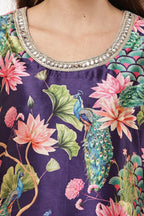 Samayanusar Women Purple Silk-Blend Kurta Set