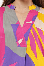 Samayanusar Abstract Bloom A-Line Kurta with Trousers