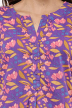 Samayanusar Floral Printed Purple Co-ord Set