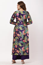 Samayanusar Women Purple Silk-Blend Kurta Set