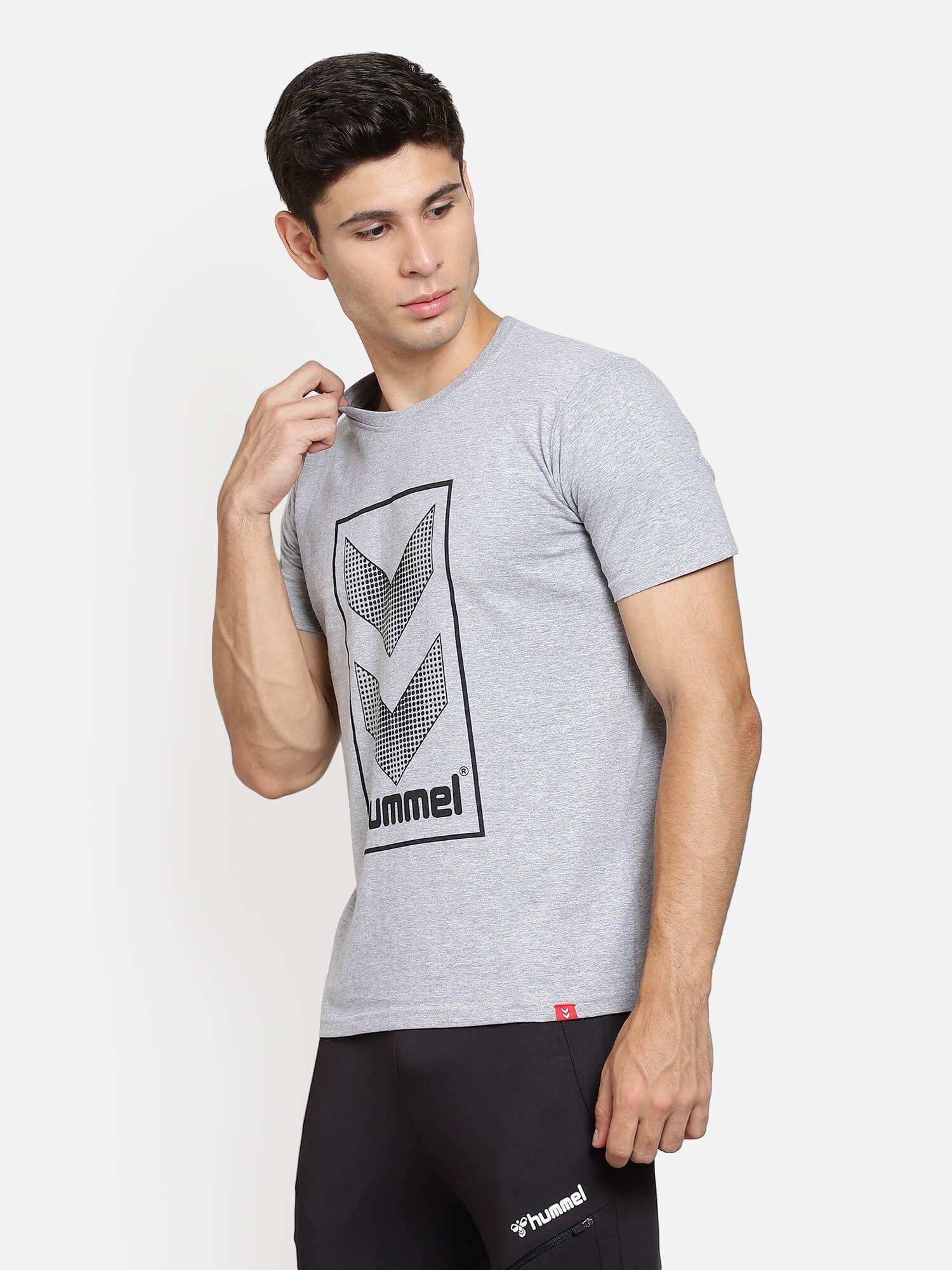 Hummel Grey Regular Shirts for Men Daily Wear