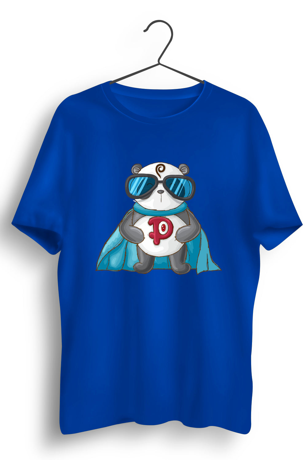 Super Panda Graphic Printed Blue Tshirt