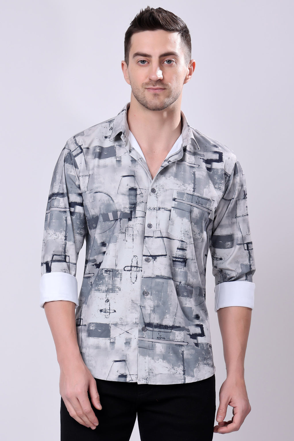 Stylox Men's Regular Fit Full Sleeve Printed Casual Shirt