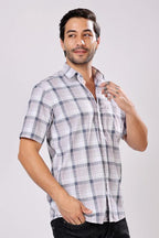 Stylox Men's Regular Fit Half Sleeve Casual Check Shirt
