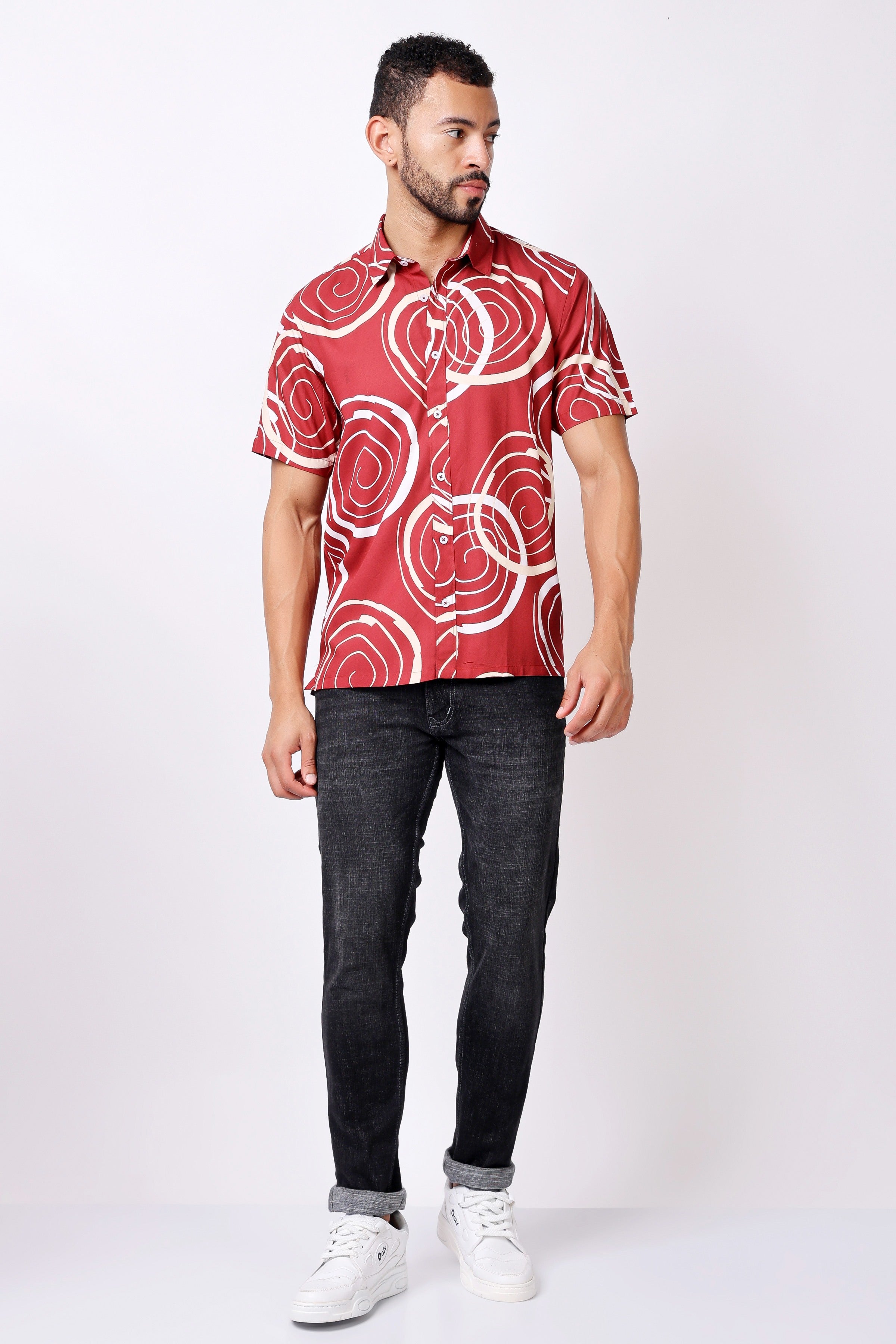 Stylox Regular Fit Half Sleeve Printed Casual Shirt for Men