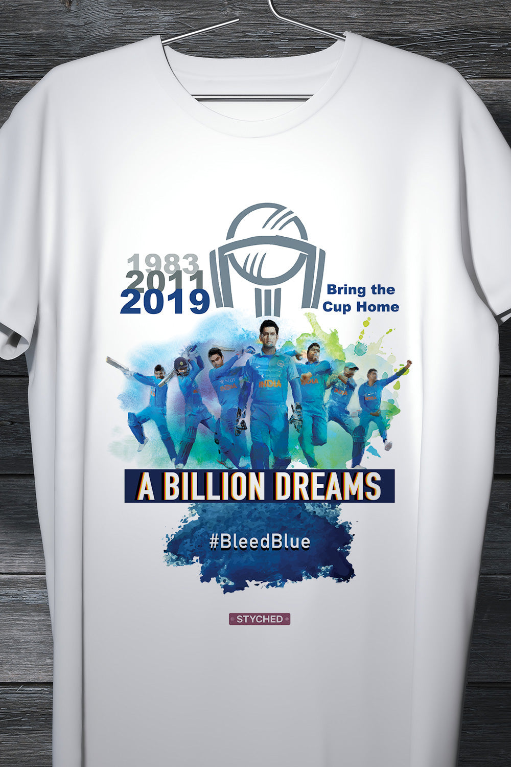 Indian Cricket Team at the World Cup 2019 - White Splatter Fan Tee