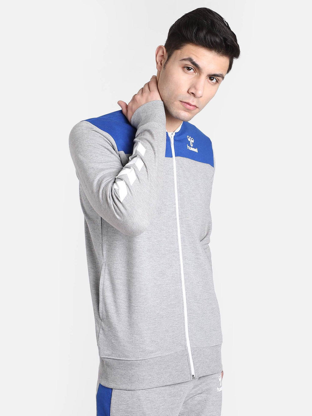 Hummel Grey Relaxed Jackets for Men Gym Wear