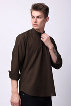 Stylox Regular Fit Full Sleeve Solid Kurta for Men with Mandarin Collar